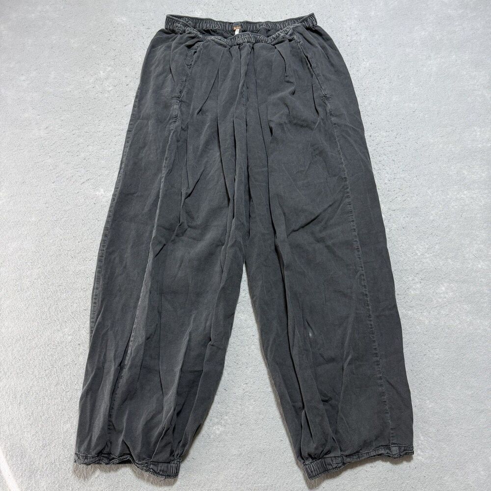 Free People To The Sky Parachute Pants Women's Size Small Black Faded Pull On